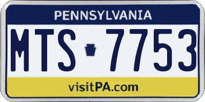 PA license plate MTS7753