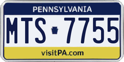PA license plate MTS7755