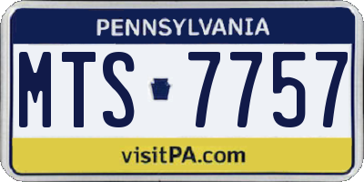 PA license plate MTS7757