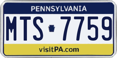 PA license plate MTS7759