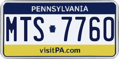 PA license plate MTS7760