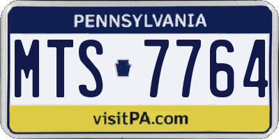 PA license plate MTS7764