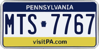 PA license plate MTS7767