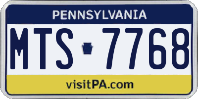 PA license plate MTS7768