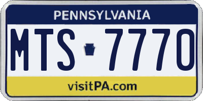 PA license plate MTS7770