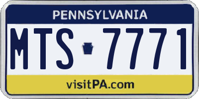 PA license plate MTS7771