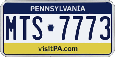 PA license plate MTS7773