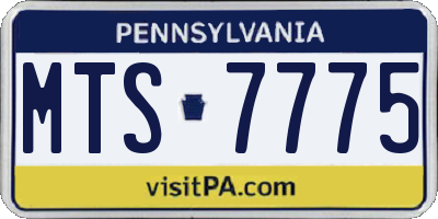 PA license plate MTS7775