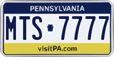 PA license plate MTS7777