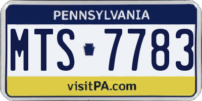 PA license plate MTS7783