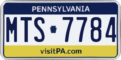 PA license plate MTS7784
