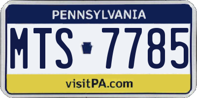 PA license plate MTS7785