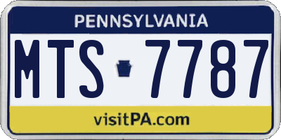 PA license plate MTS7787
