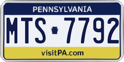 PA license plate MTS7792