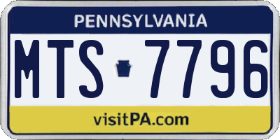 PA license plate MTS7796