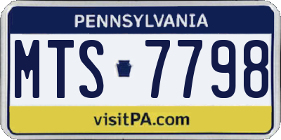PA license plate MTS7798