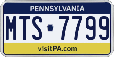 PA license plate MTS7799