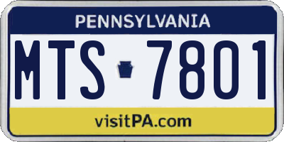 PA license plate MTS7801