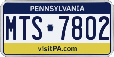 PA license plate MTS7802