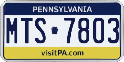 PA license plate MTS7803