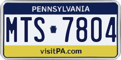 PA license plate MTS7804