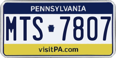 PA license plate MTS7807