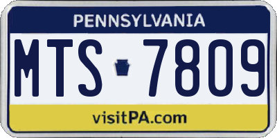 PA license plate MTS7809