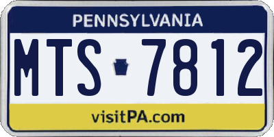 PA license plate MTS7812