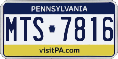 PA license plate MTS7816