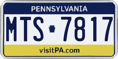 PA license plate MTS7817