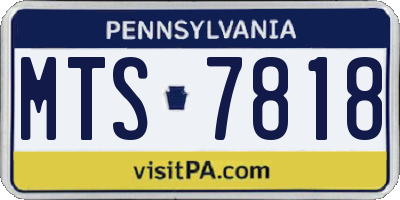 PA license plate MTS7818