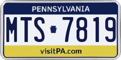 PA license plate MTS7819