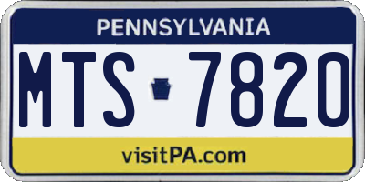 PA license plate MTS7820