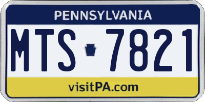 PA license plate MTS7821