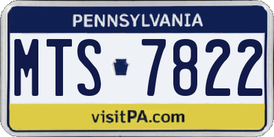 PA license plate MTS7822