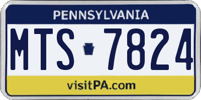 PA license plate MTS7824