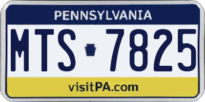 PA license plate MTS7825