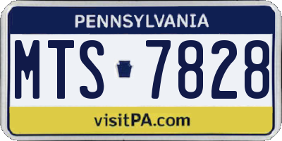 PA license plate MTS7828