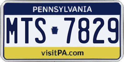PA license plate MTS7829