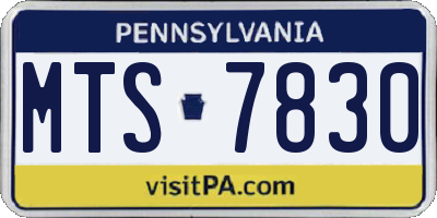 PA license plate MTS7830