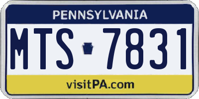 PA license plate MTS7831