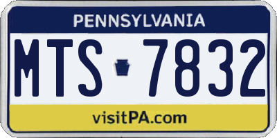 PA license plate MTS7832