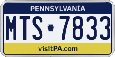 PA license plate MTS7833