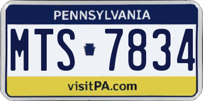 PA license plate MTS7834