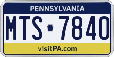 PA license plate MTS7840
