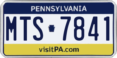 PA license plate MTS7841