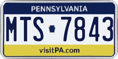 PA license plate MTS7843