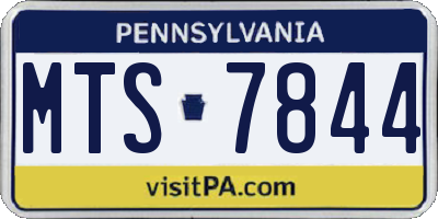 PA license plate MTS7844