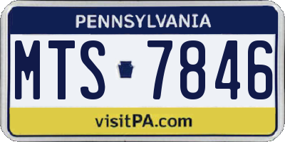 PA license plate MTS7846