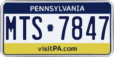PA license plate MTS7847